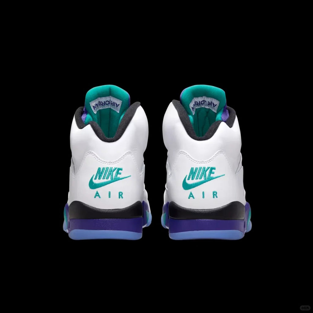 White Purple Teal High Top Sneakers Men Retro Basketball Shoes