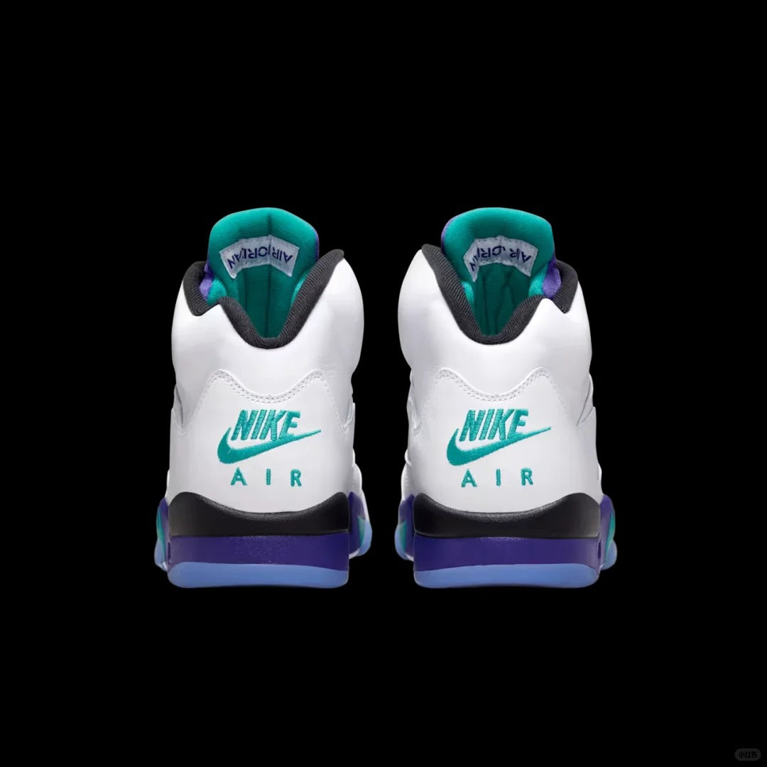 White Purple Teal High Top Sneakers Men Retro Basketball Shoes