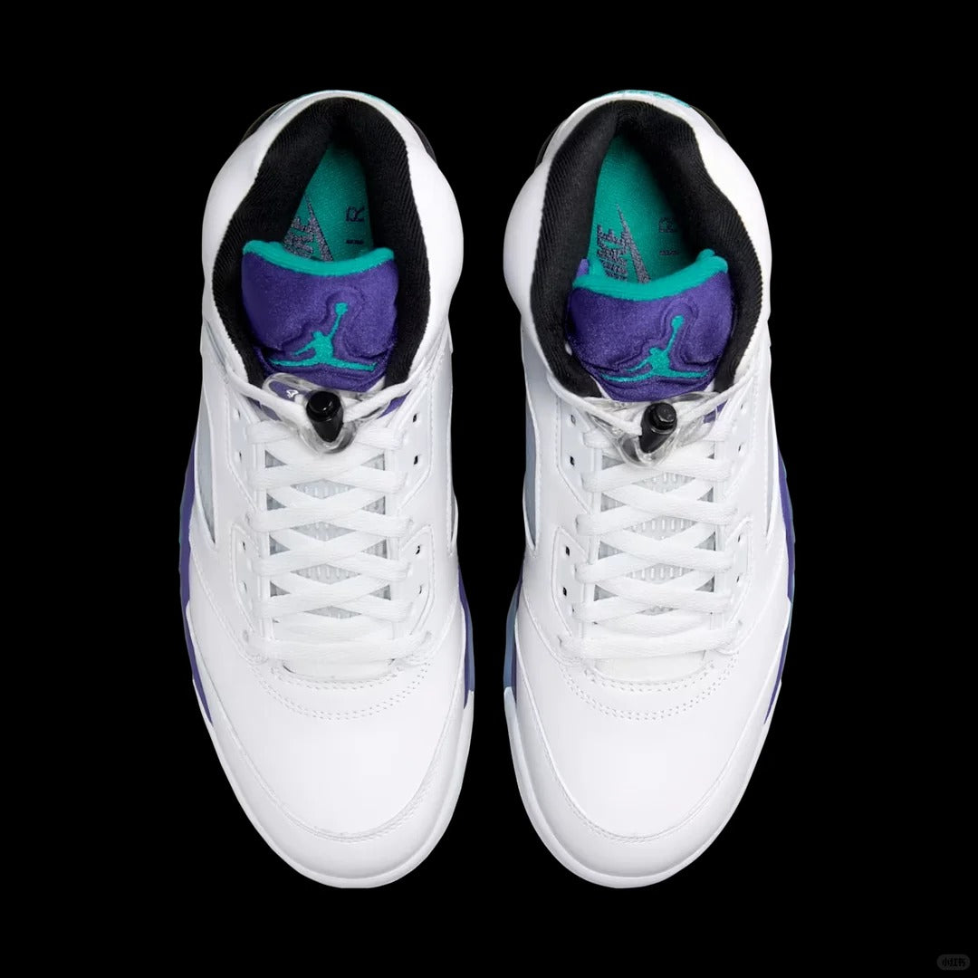 White Purple Teal High Top Sneakers Men Retro Basketball Shoes