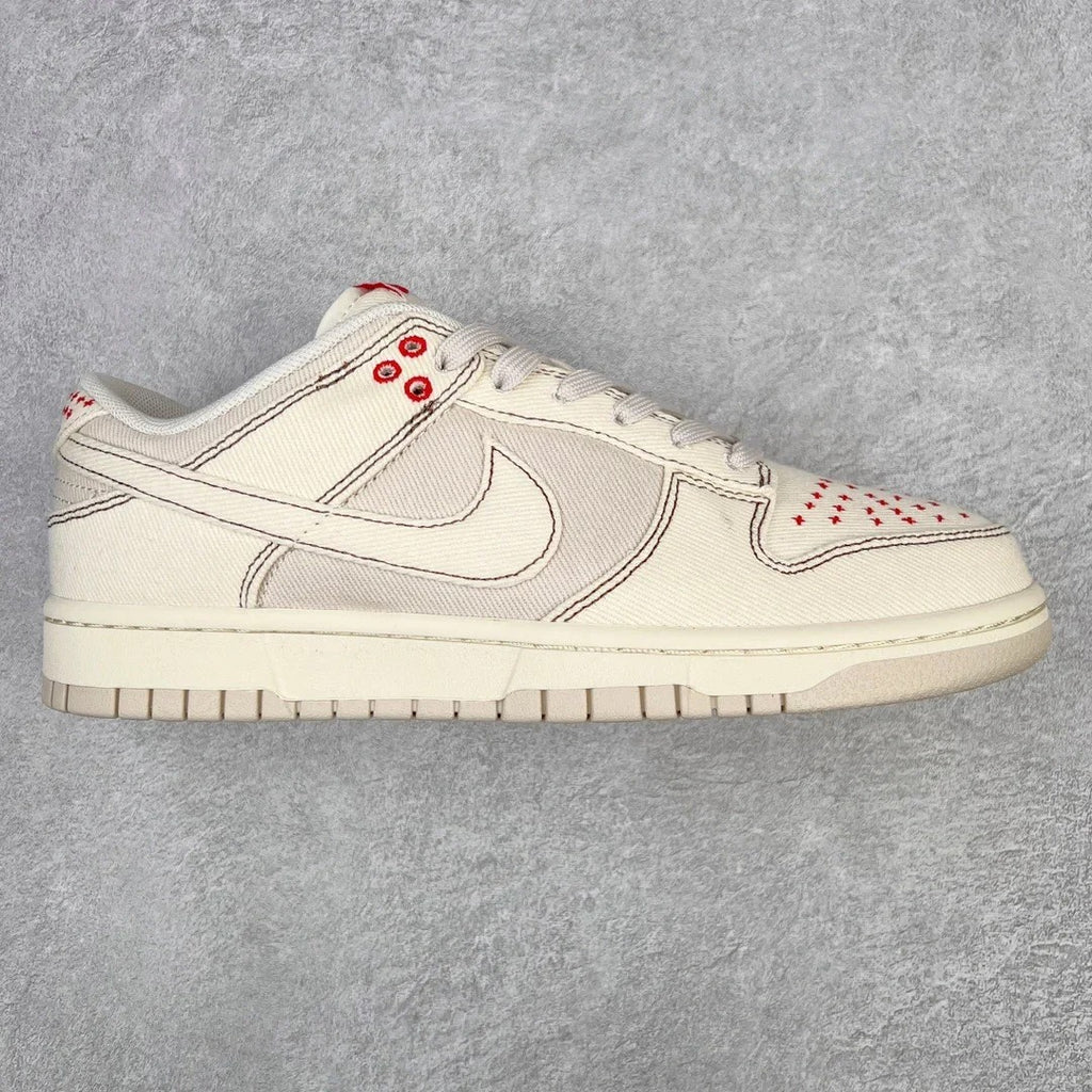 Cream Red Low Top Sneakers Men Retro Casual Skate Shoes