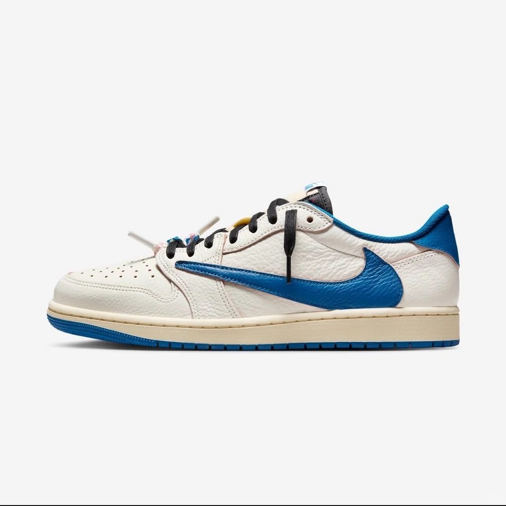 Cream Blue Low Top Sneakers Men Retro Casual Skate Shoes