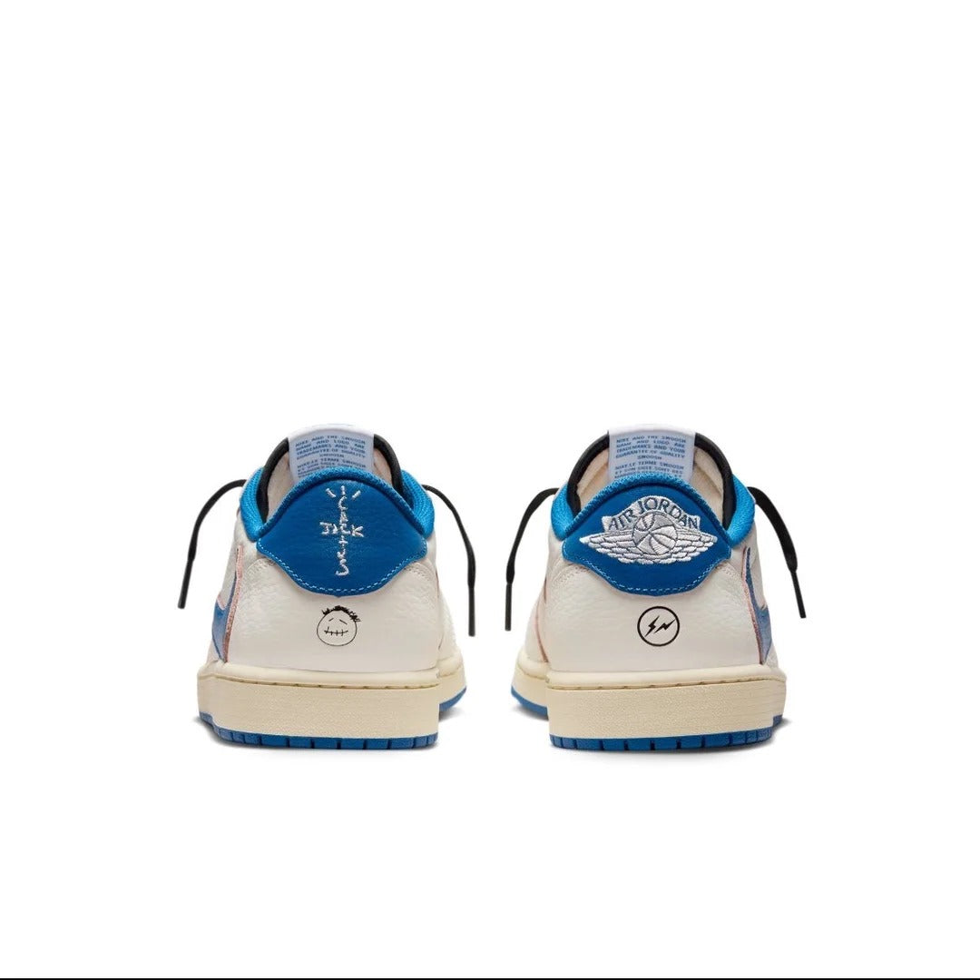 Cream Blue Low Top Sneakers Men Retro Casual Skate Shoes
