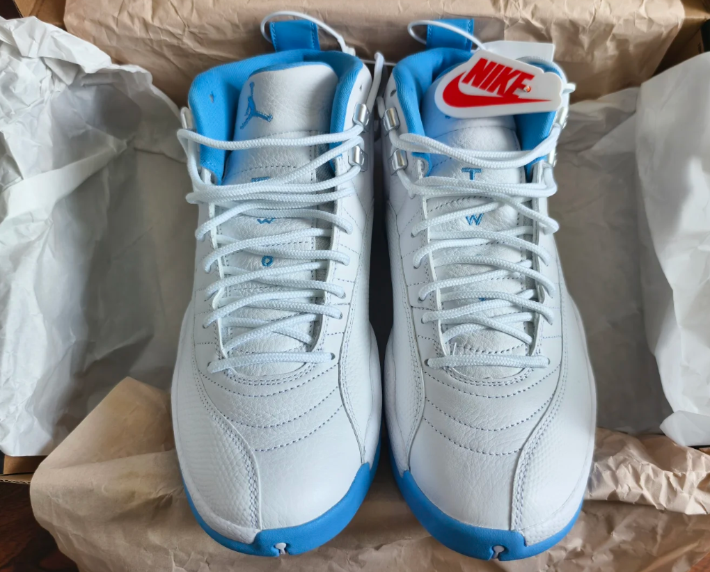 White Blue High Top Sneakers Men Retro Basketball Shoes