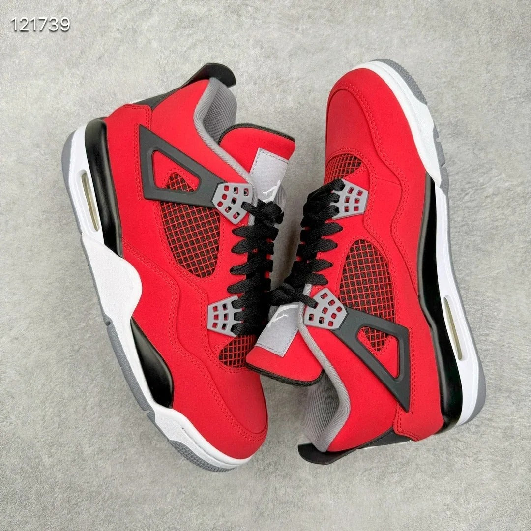 Red High Top Sneakers Men Retro Basketball Shoes