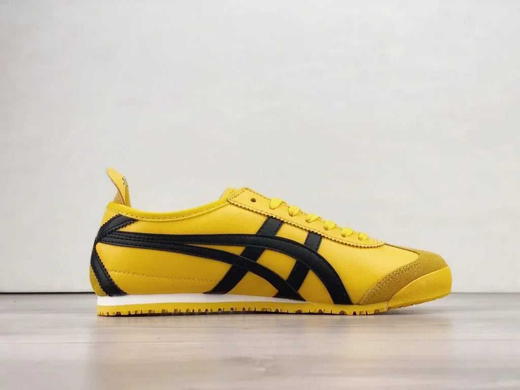 Yellow Black Low Top Sneakers Men Retro Casual Shoes