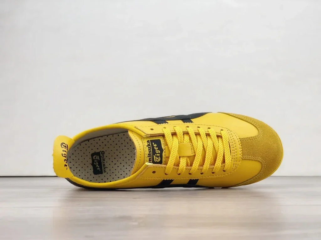 Yellow Black Low Top Sneakers Men Retro Casual Shoes