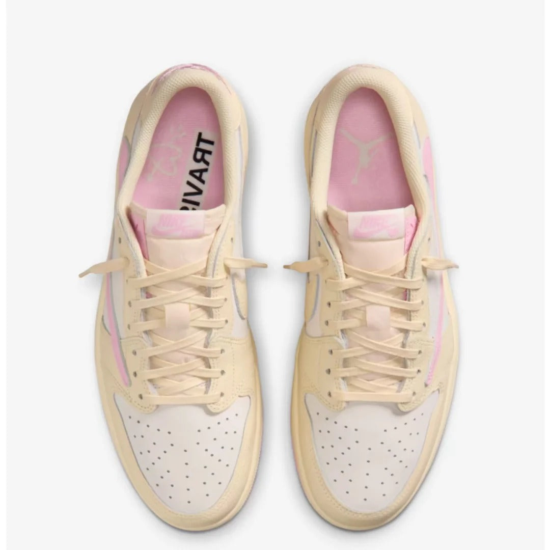 Cream Pink Low Top Sneakers Men Retro Casual Skate Shoes