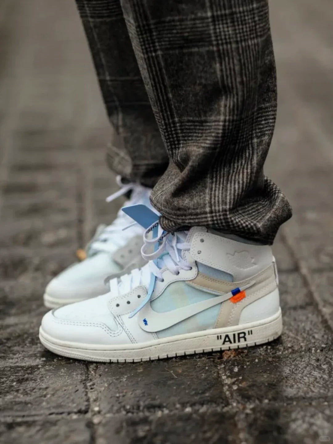 Blue White High Top Sneakers Men Retro Deconstructed Basketball Shoes