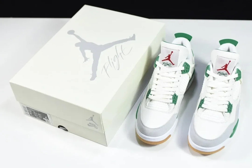 White Green High Top Sneakers Men Retro Basketball Shoes