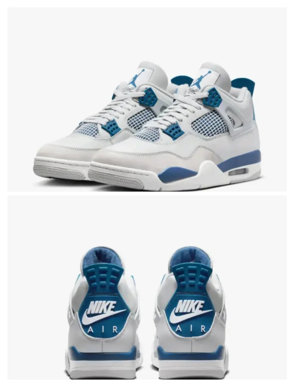 White Blue High Top Sneakers Men Retro Basketball Shoes