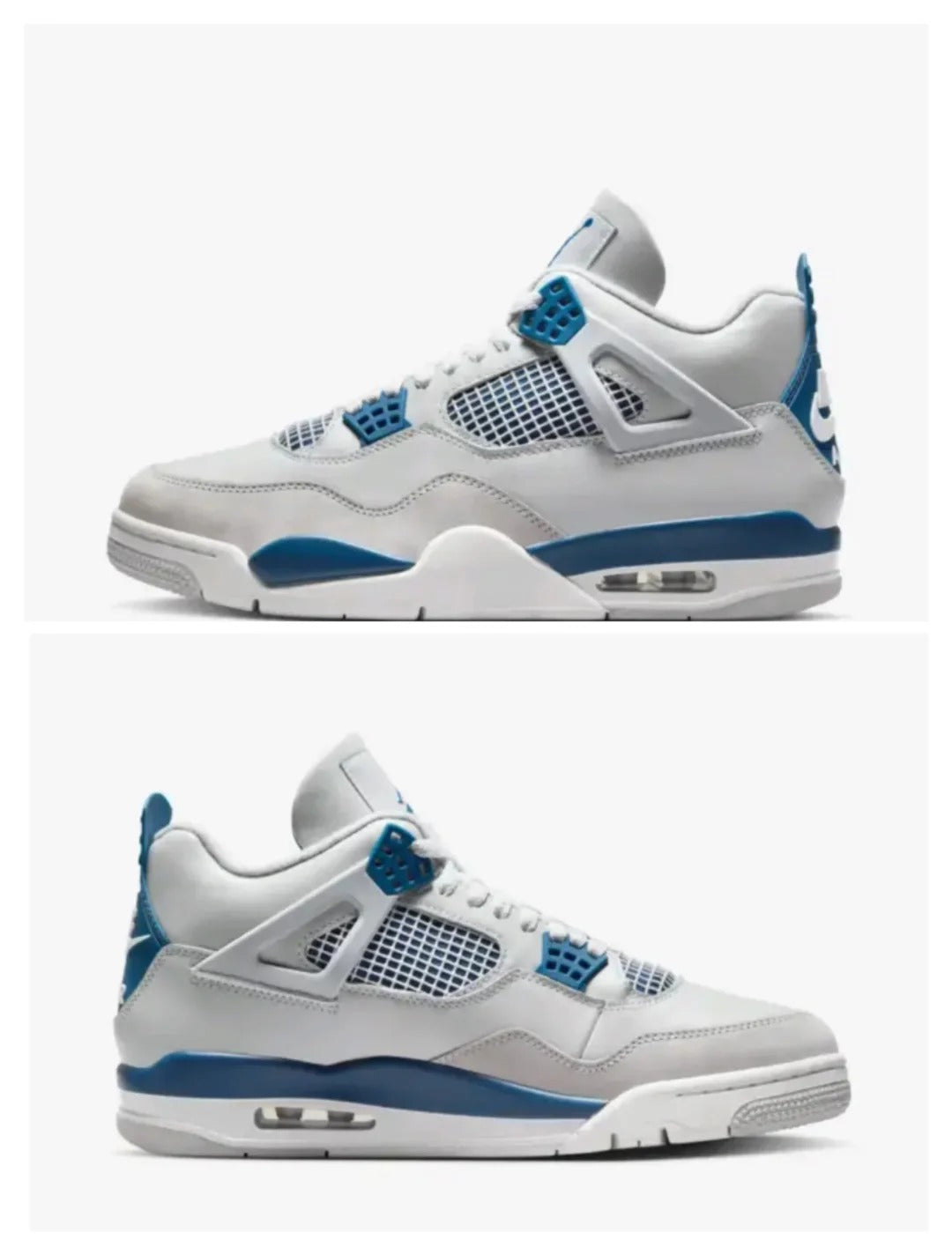 White Blue High Top Sneakers Men Retro Basketball Shoes