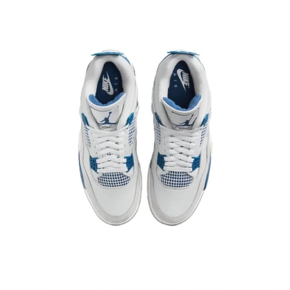White Blue High Top Sneakers Men Retro Basketball Shoes