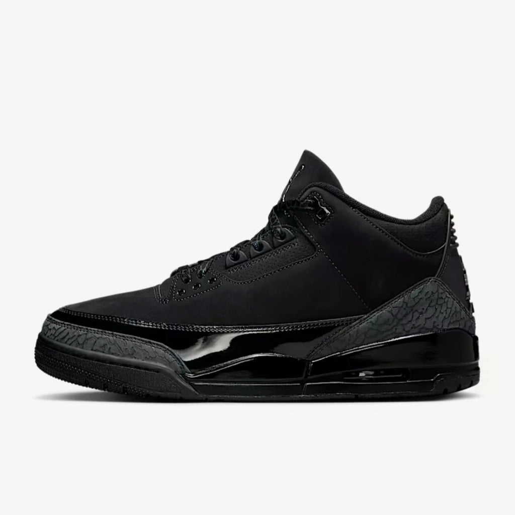 Black Mid Top Sneakers Men Retro Basketball Shoes