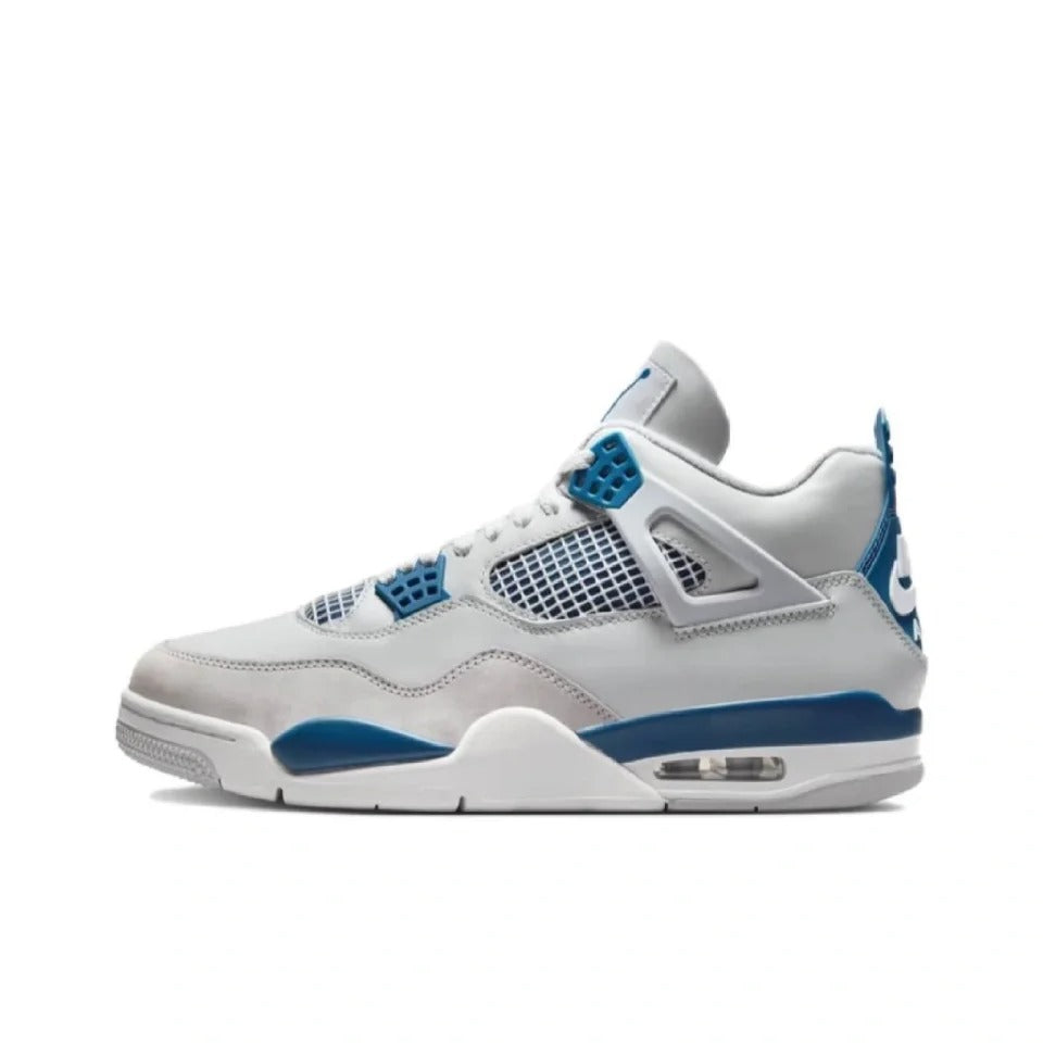 White Blue High Top Sneakers Men Retro Basketball Shoes