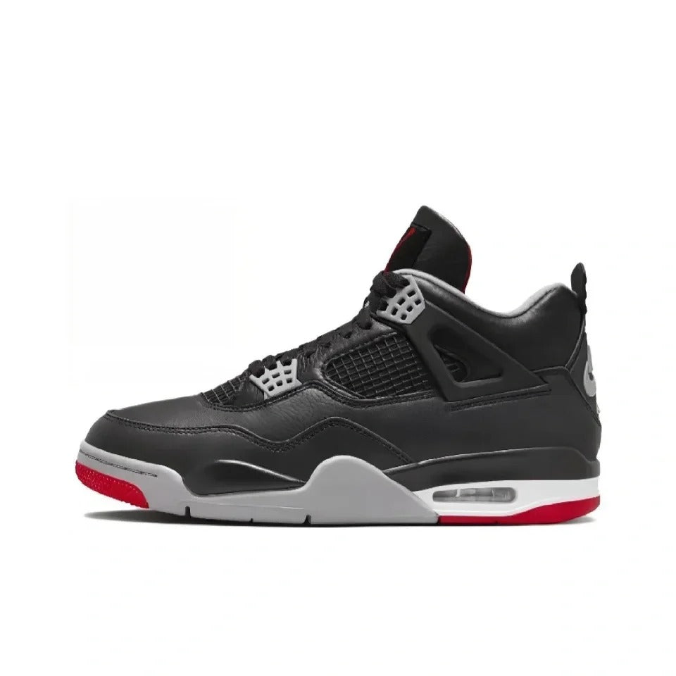 Black Grey Red High Top Sneakers Men Retro Basketball Shoes