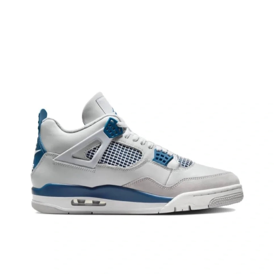 White Blue High Top Sneakers Men Retro Basketball Shoes