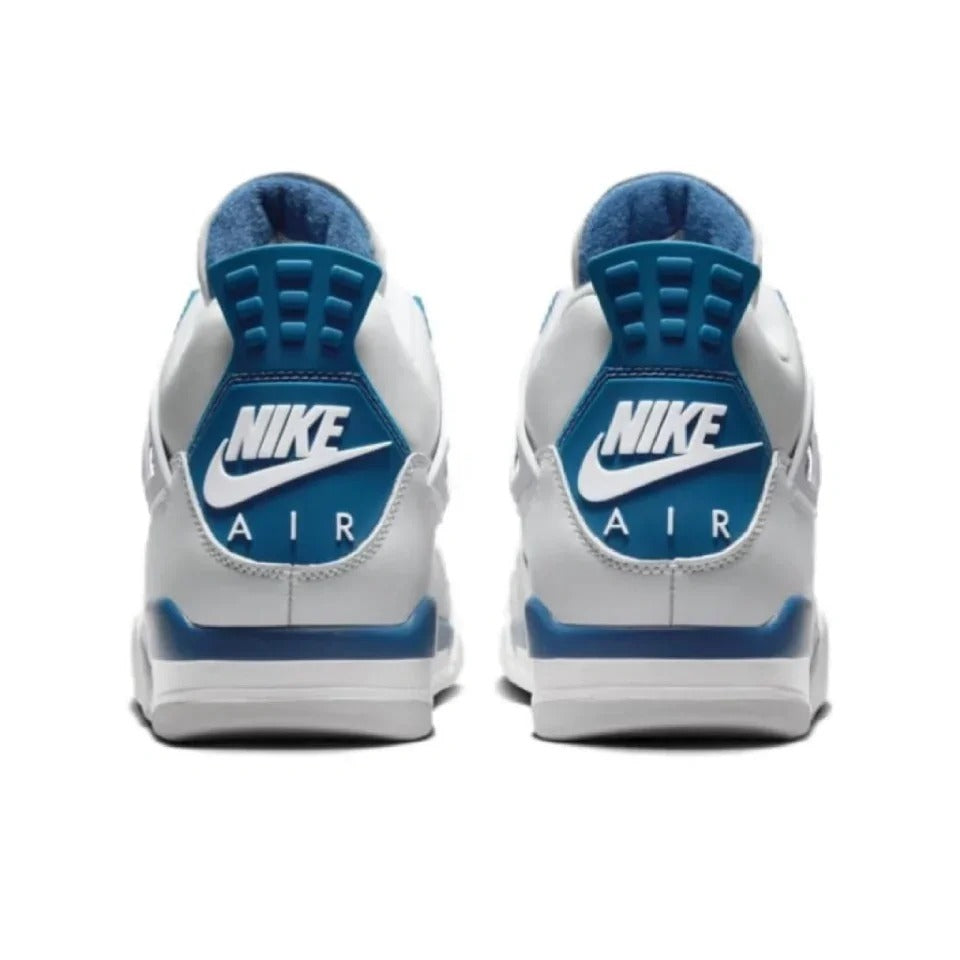 White Blue High Top Sneakers Men Retro Basketball Shoes