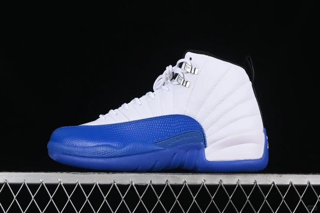 White Royal Blue High Top Sneakers Men Retro Basketball Shoes