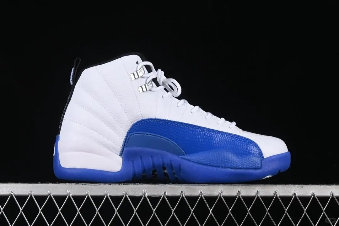 White Royal Blue High Top Sneakers Men Retro Basketball Shoes