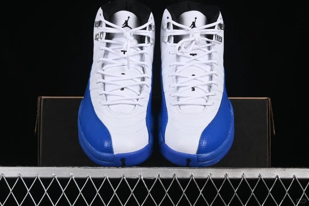 White Royal Blue High Top Sneakers Men Retro Basketball Shoes