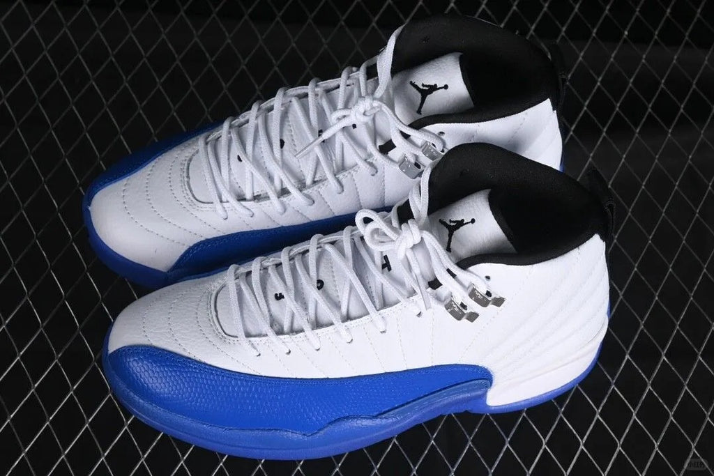 White Royal Blue High Top Sneakers Men Retro Basketball Shoes