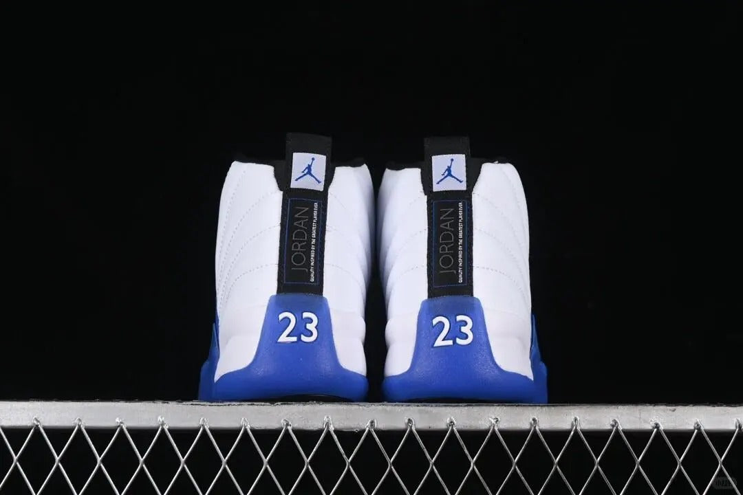 White Royal Blue High Top Sneakers Men Retro Basketball Shoes