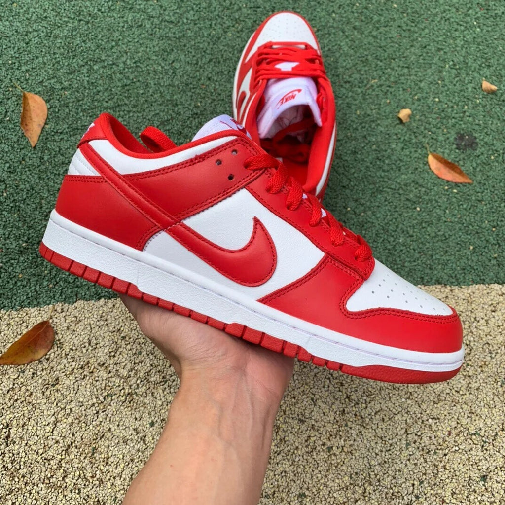 White Red Low Top Sneakers Men Retro Casual Skate Shoes
