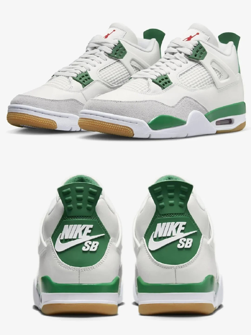 White Green High Top Sneakers Men Retro Basketball Shoes