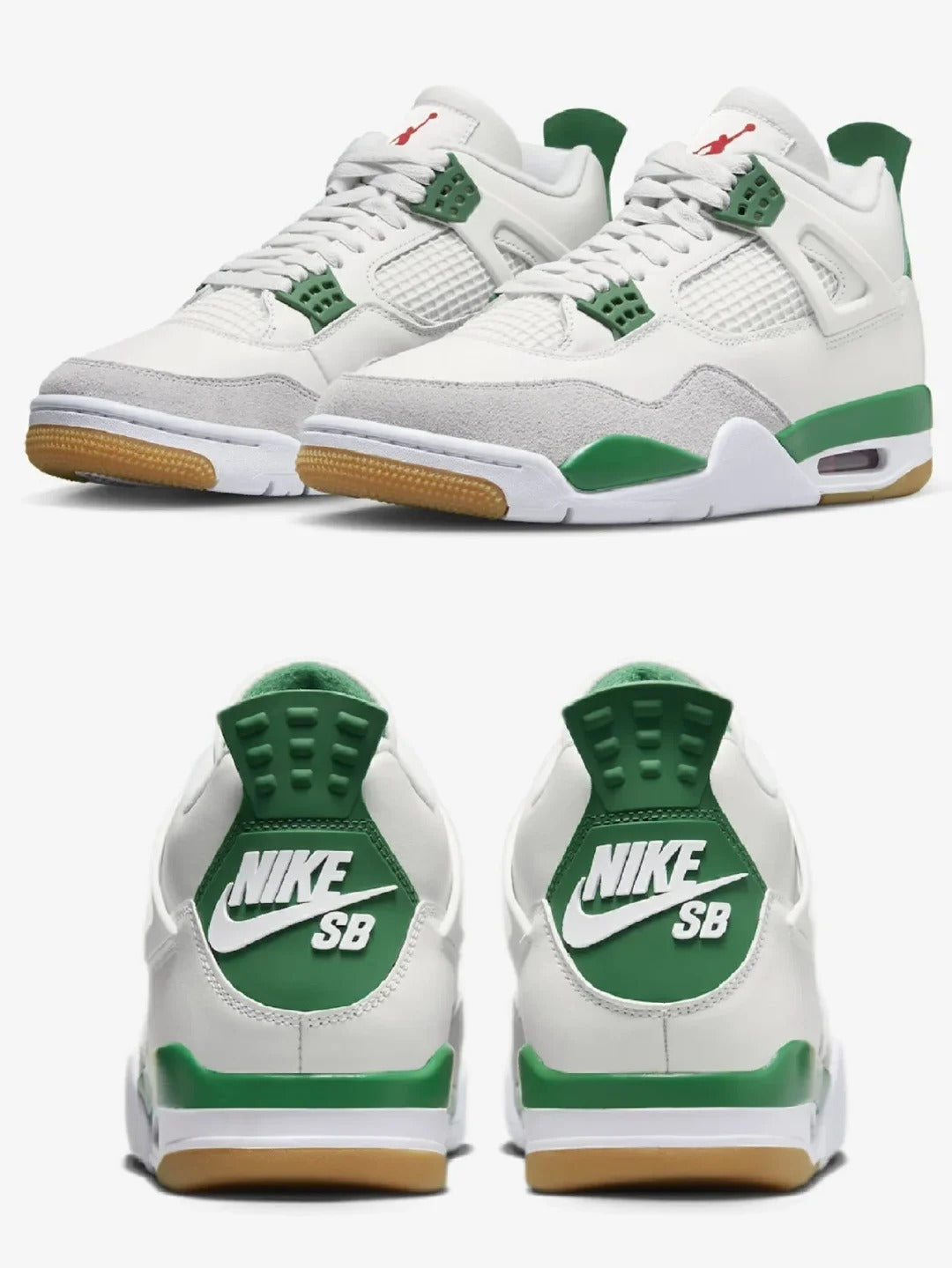 White Green High Top Sneakers Men Retro Basketball Shoes