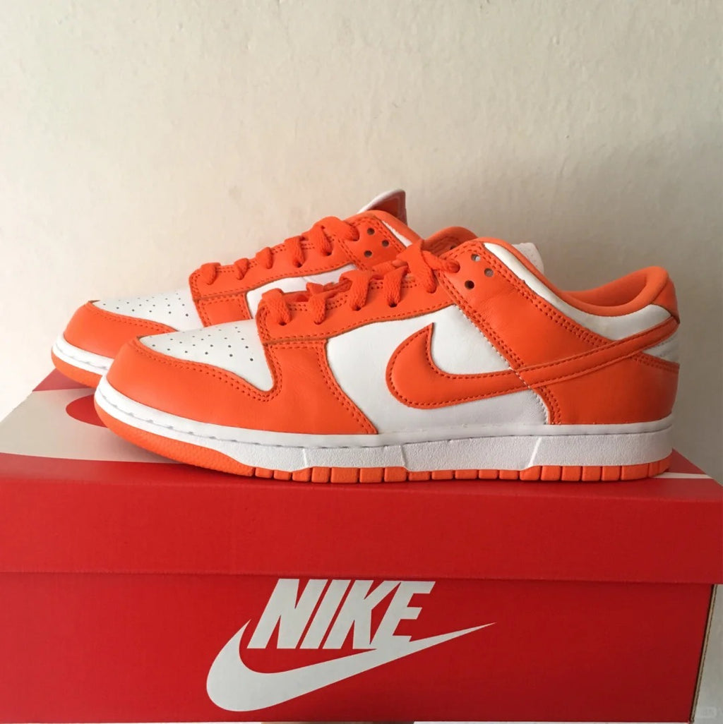 Orange White Low Top Sneakers Men Retro Casual Skate Shoes