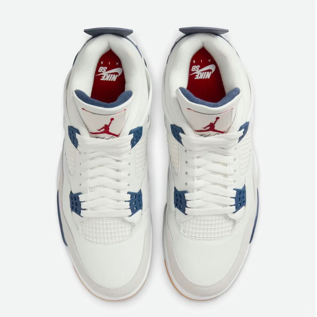 White Navy High Top Sneakers Men Retro Basketball Shoes