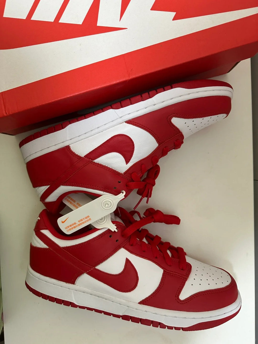 White Red Low Top Sneakers Men Retro Casual Skate Shoes