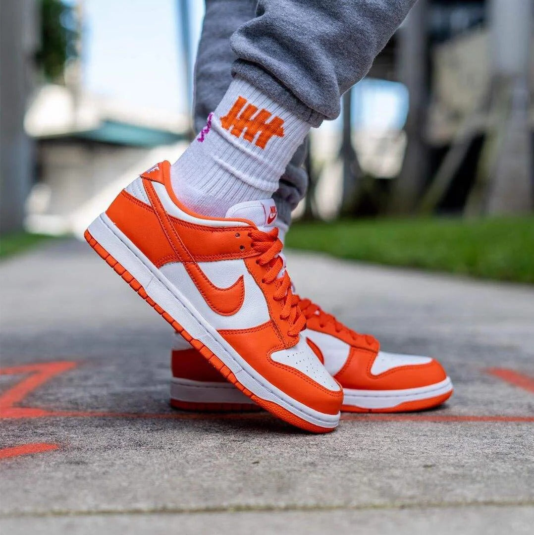 Orange White Low Top Sneakers Men Retro Casual Skate Shoes