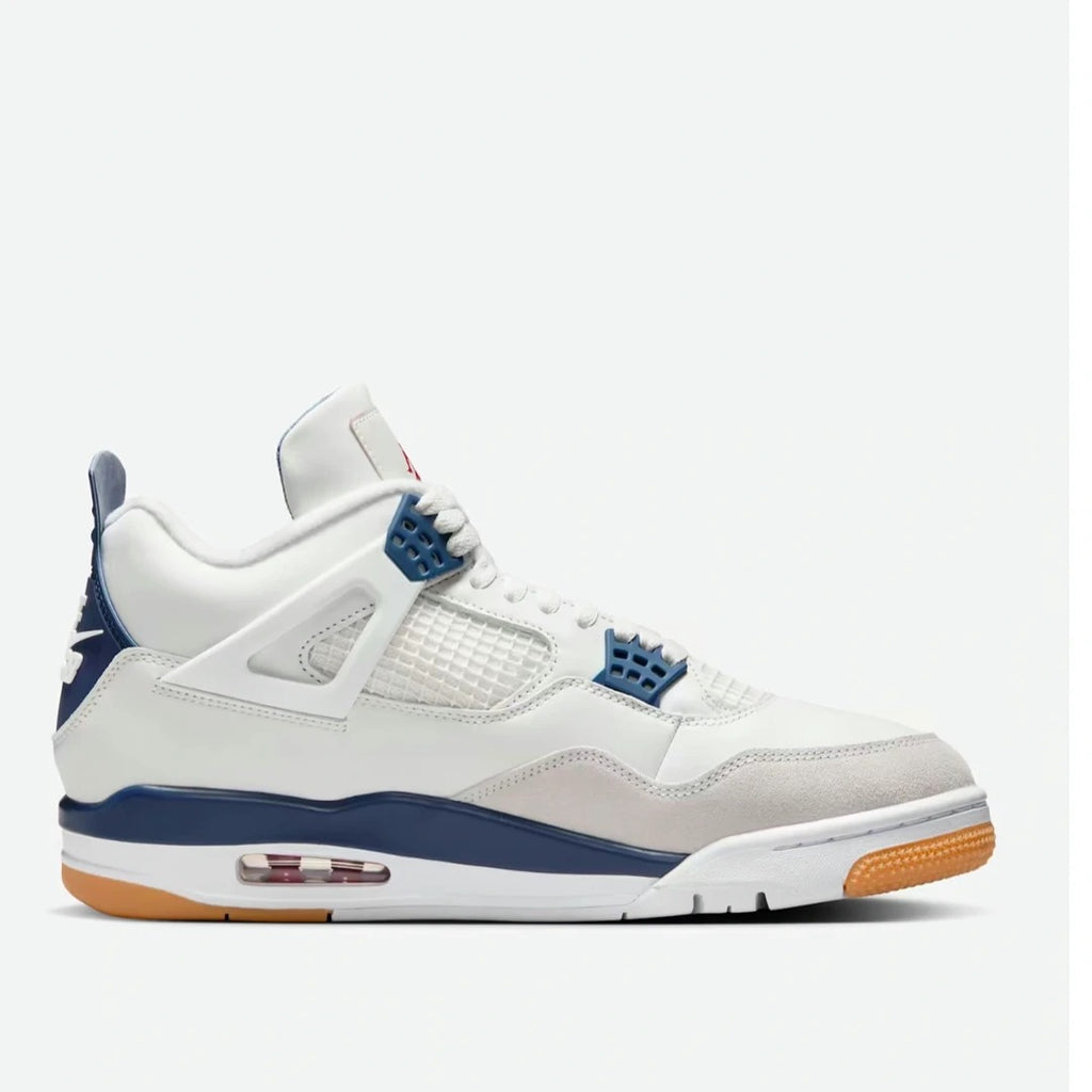 White Navy High Top Sneakers Men Retro Basketball Shoes