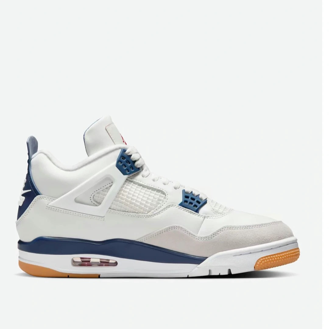 White Navy High Top Sneakers Men Retro Basketball Shoes