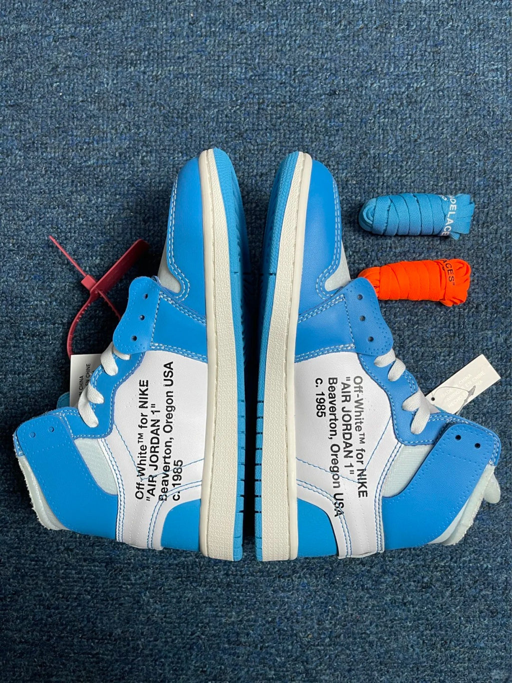 Blue White High Top Sneakers Men Retro Basketball Shoes