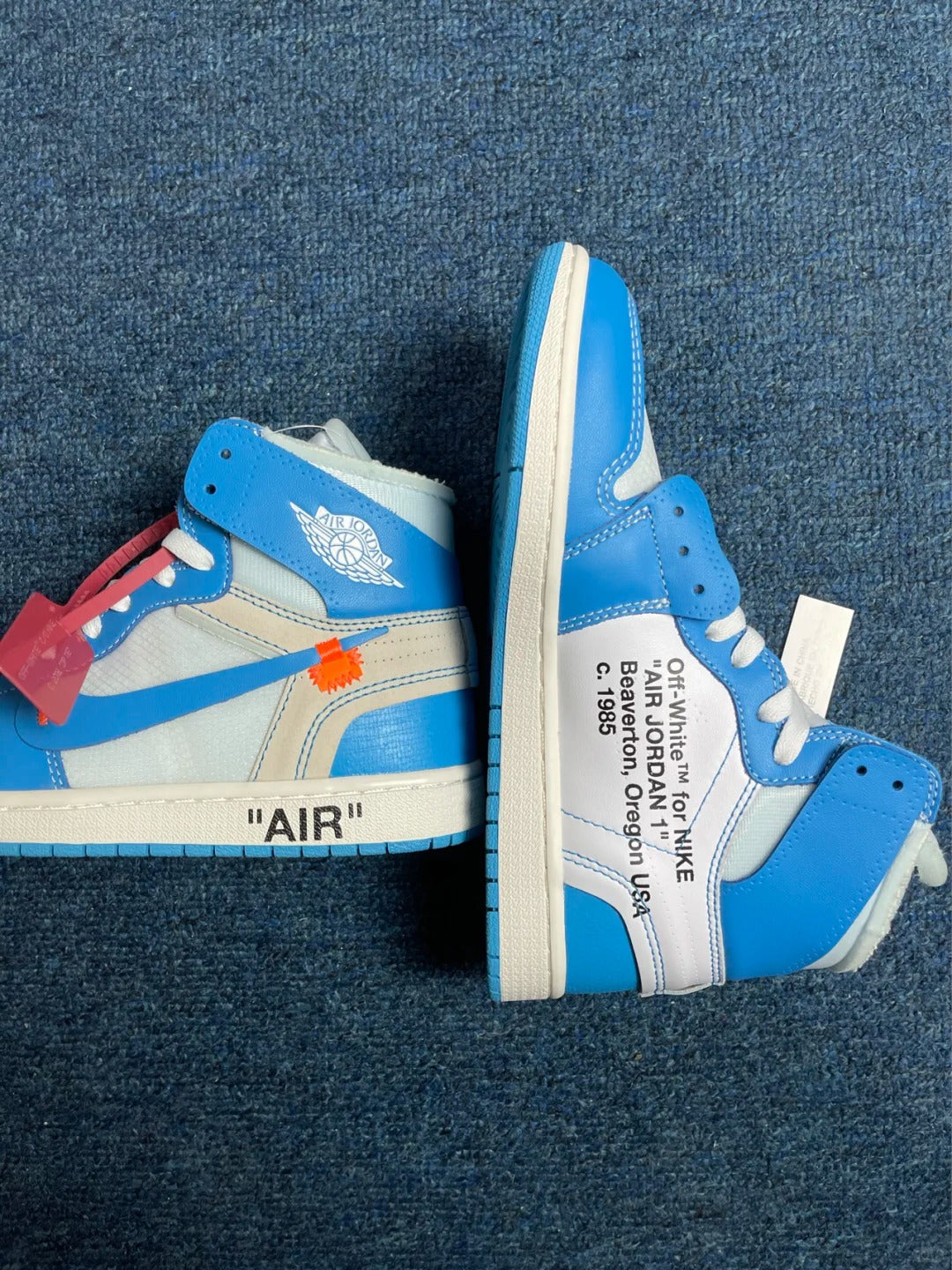 Blue White High Top Sneakers Men Retro Basketball Shoes