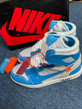 Blue White High Top Sneakers Men Retro Basketball Shoes