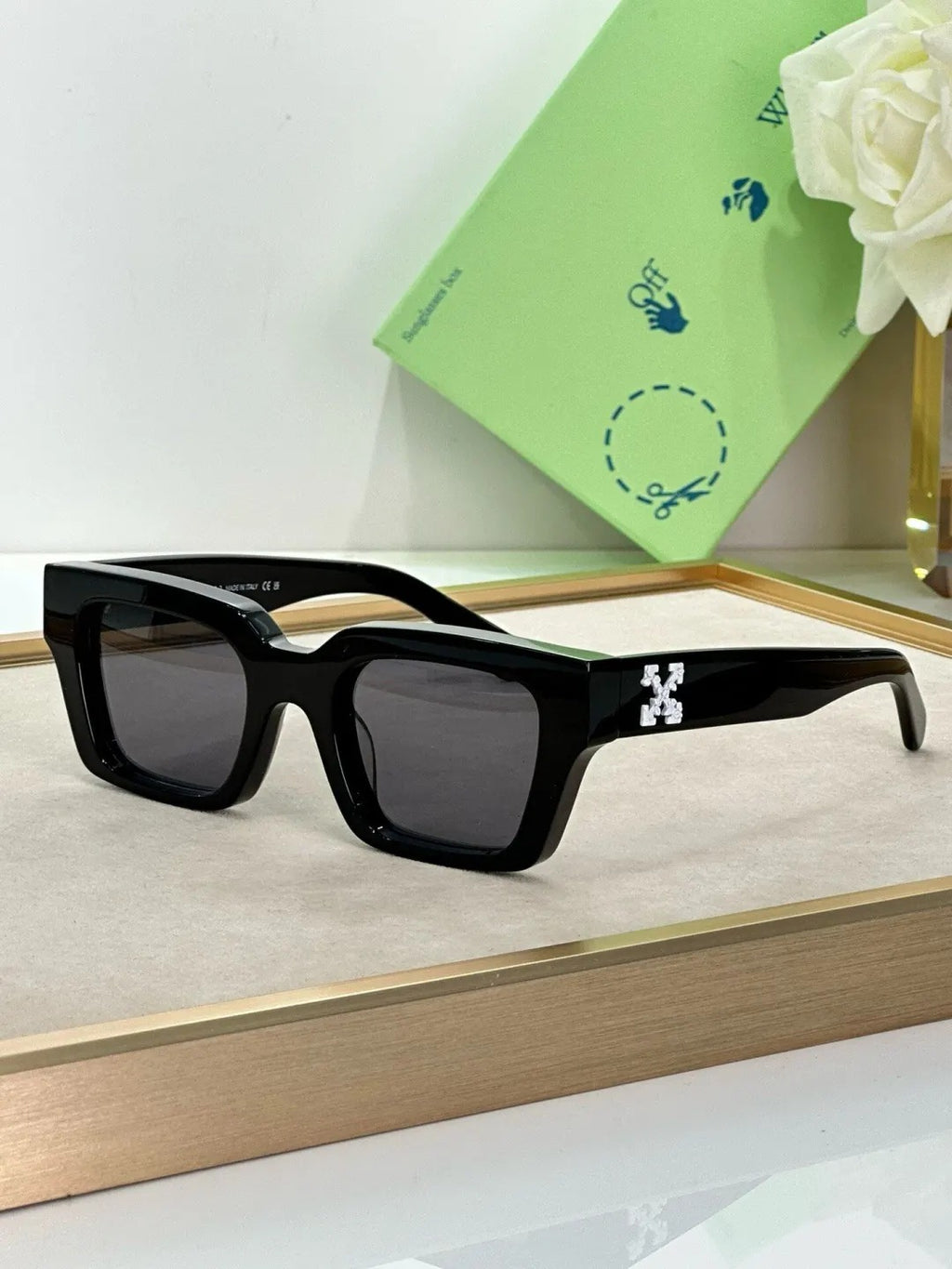 Black Square Sunglasses Men Retro Fashion