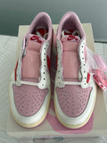 Pink Cream Low Top Sneakers Men Retro Casual Skate Shoes