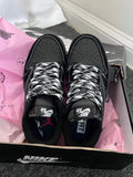 Black Low Top Sneakers Men Retro Casual Skate Shoes