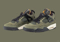 Olive Black High Top Sneakers Men Retro Basketball Shoes