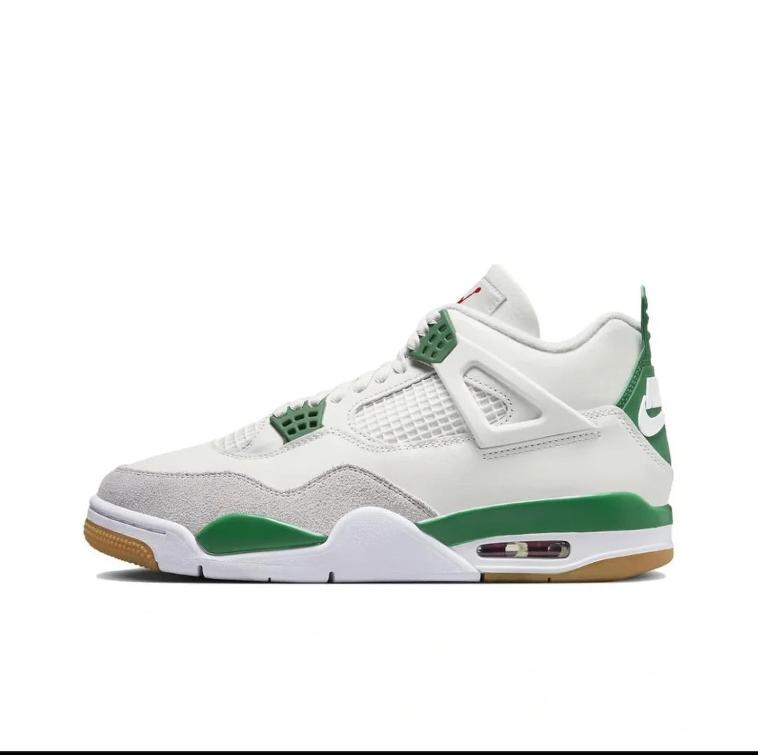 White Green High Top Sneakers Men Retro Basketball Shoes