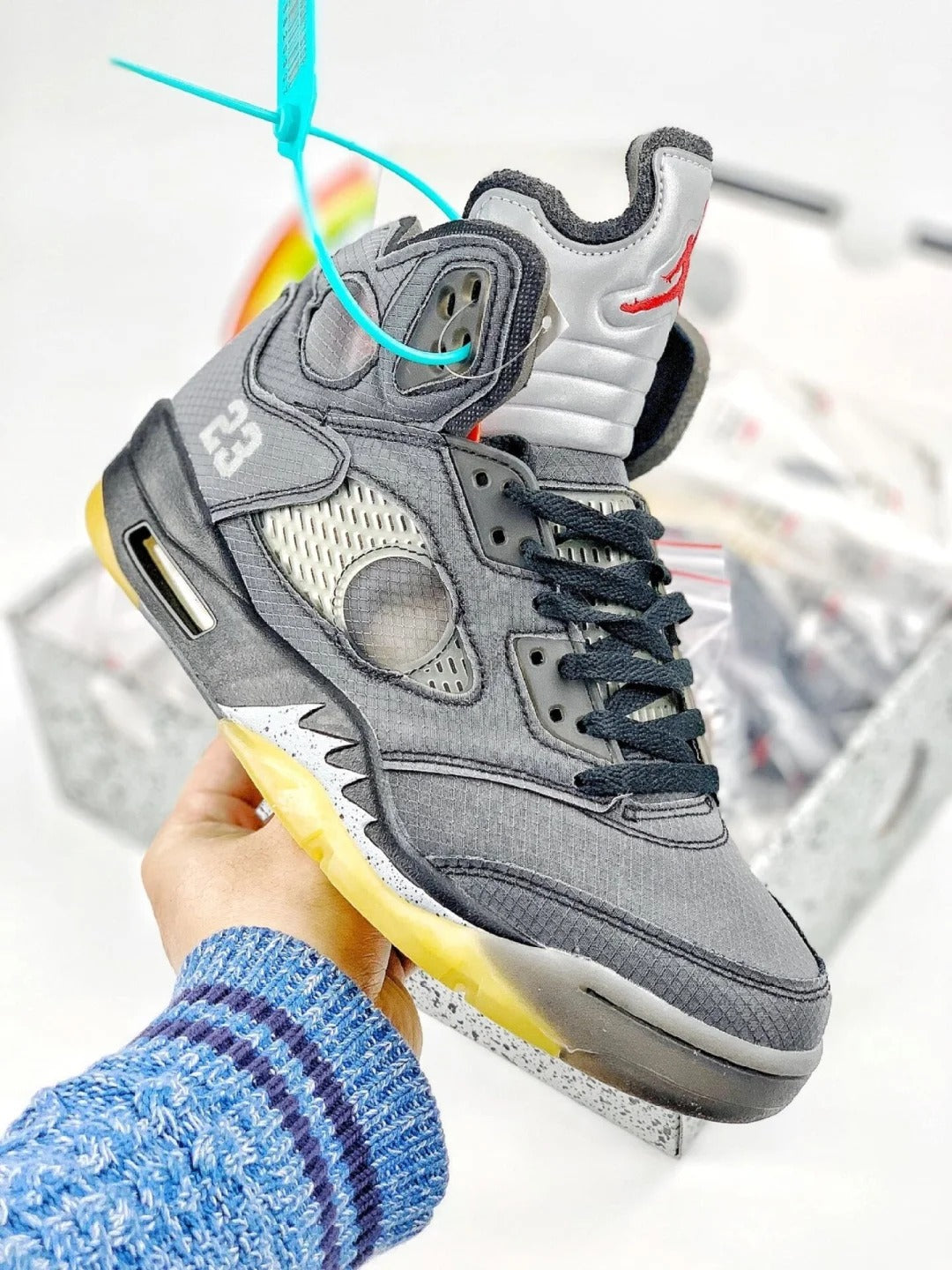 Dark Grey High Top Sneakers Men Retro Basketball Shoes